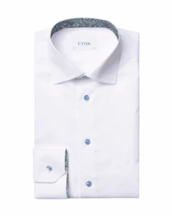 Eton Shirts Mens Paisley Twill Shirt White -Boss Shop eton shirts mens paisley twill shirt white p43134 273392 image