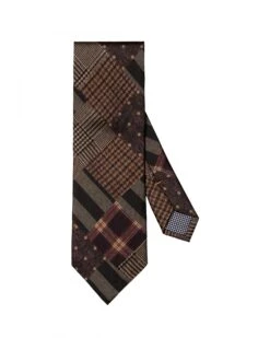 Eton Shirts Mens Patch Print Tie Dark Purple