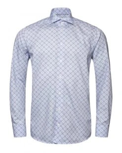 Eton Shirts Mens Powder Blue Medallion Print Shirt