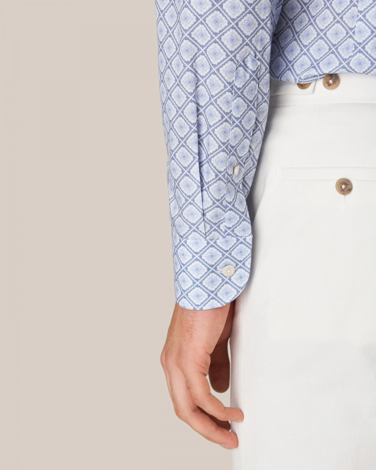 Eton Shirts Mens Powder Blue Medallion Print Shirt 7 Eton Shirts Mens Powder Blue Medallion Print Shirt - Image 5