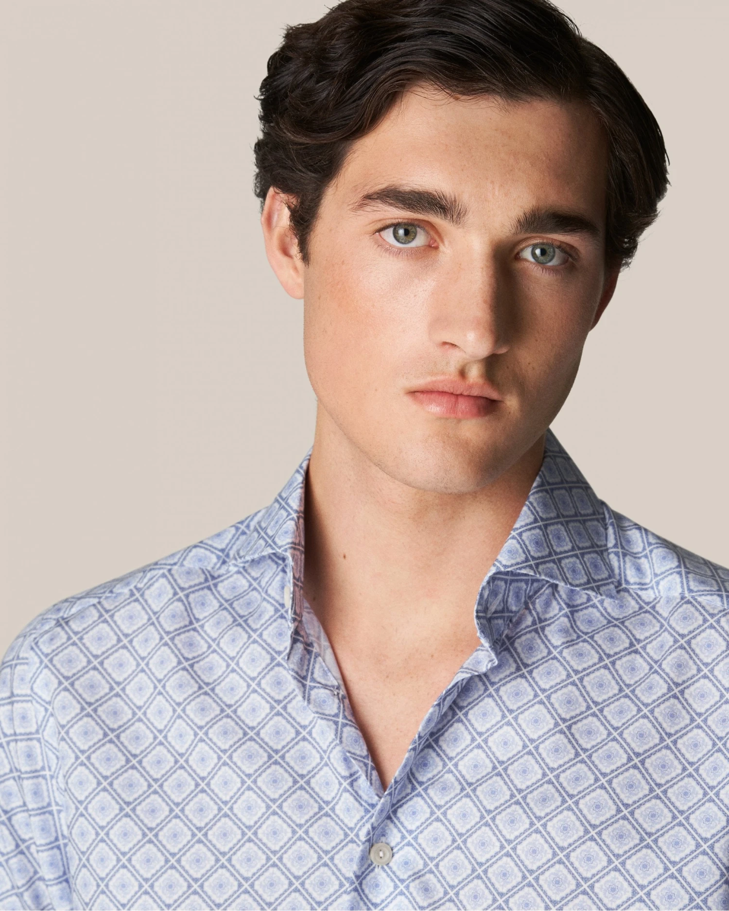 Eton Shirts Mens Powder Blue Medallion Print Shirt 8 Eton Shirts Mens Powder Blue Medallion Print Shirt - Image 6
