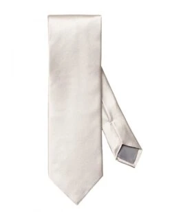Eton Shirts Mens Silk Wedding Tie Silver