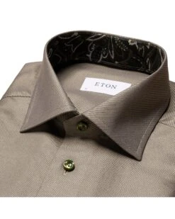 Eton Shirts Mens Textured Paisley Shirt Mid Green -Boss Shop eton shirts mens textured paisley shirt mid green p44334 281975 zoom