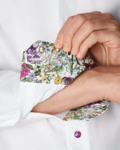 Eton Shirts Mens White Slim Fit Flower Pattern Trim Shirt -Boss Shop eton shirts mens white slim fit flower pattern trim shirt p43138 264613 zoom