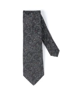Etro Mens Black Swirl Paisley Pattern Tie