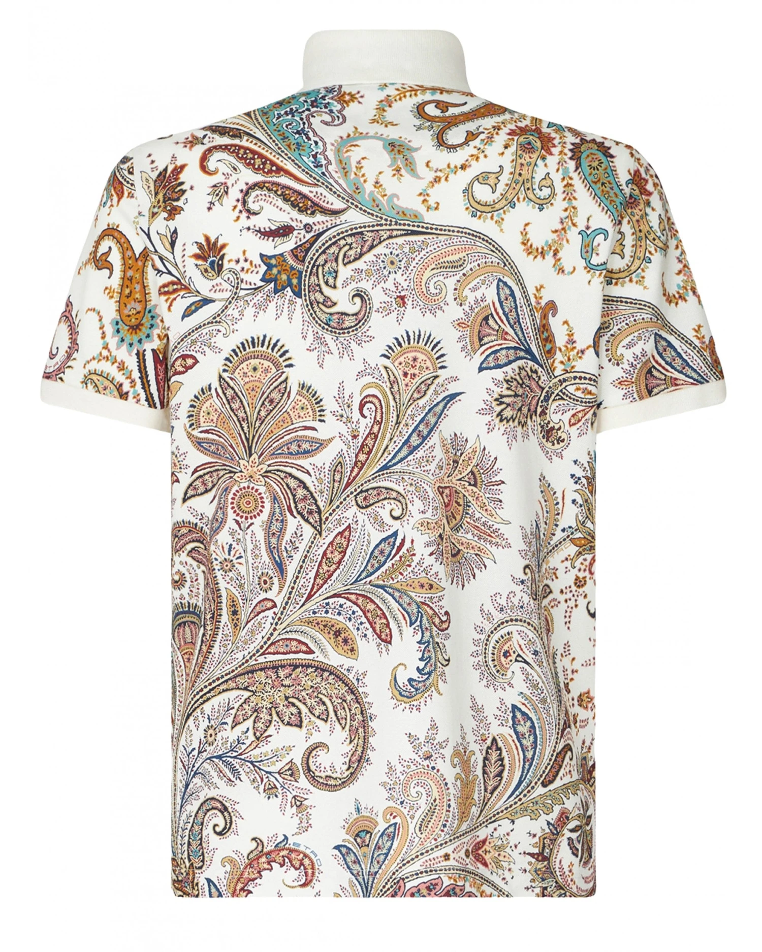 Etro Mens Botanical Floral Print Polo Shirt White 4 Etro Mens Botanical Floral Print Polo Shirt White - Image 2