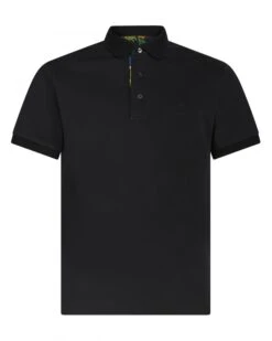Etro Mens Contrast Print Collar Polo Shirt Black