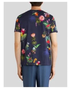 Etro Mens Floral Print T Shirt, Navy Blue Tee -Boss Shop etro mens floral print t shirt navy blue tee p43000 264087 image
