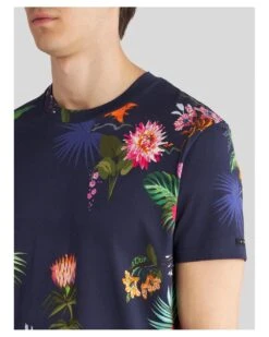 Etro Mens Floral Print T Shirt, Navy Blue Tee -Boss Shop etro mens floral print t shirt navy blue tee p43000 264091 image