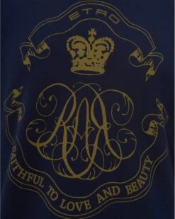 Etro Mens Gold Crest Sweatshirt, Navy Blue Sweat -Boss Shop etro mens gold crest sweatshirt navy blue sweat p36467 166970 image