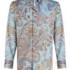 Etro Mens Paisley Floral Print Shirt Blue -Boss Shop etro mens paisley floral print shirt blue p44716 282732 zoom