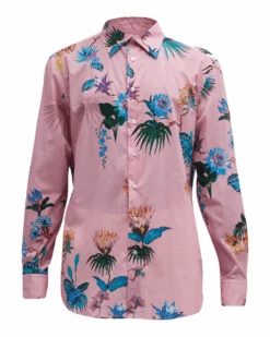 Etro Mens Tropical Flower Shirt Rosa