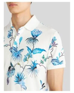 Etro Mens White Floral Jersey Polo Shirt -Boss Shop etro mens white floral jersey polo shirt p43014 264319 image