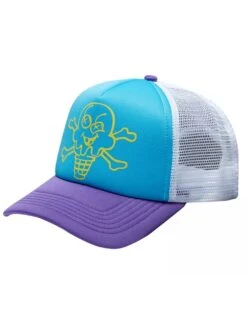 Icecream Mens Cones & Bones Trucker Cap, Blue/Purple Hat