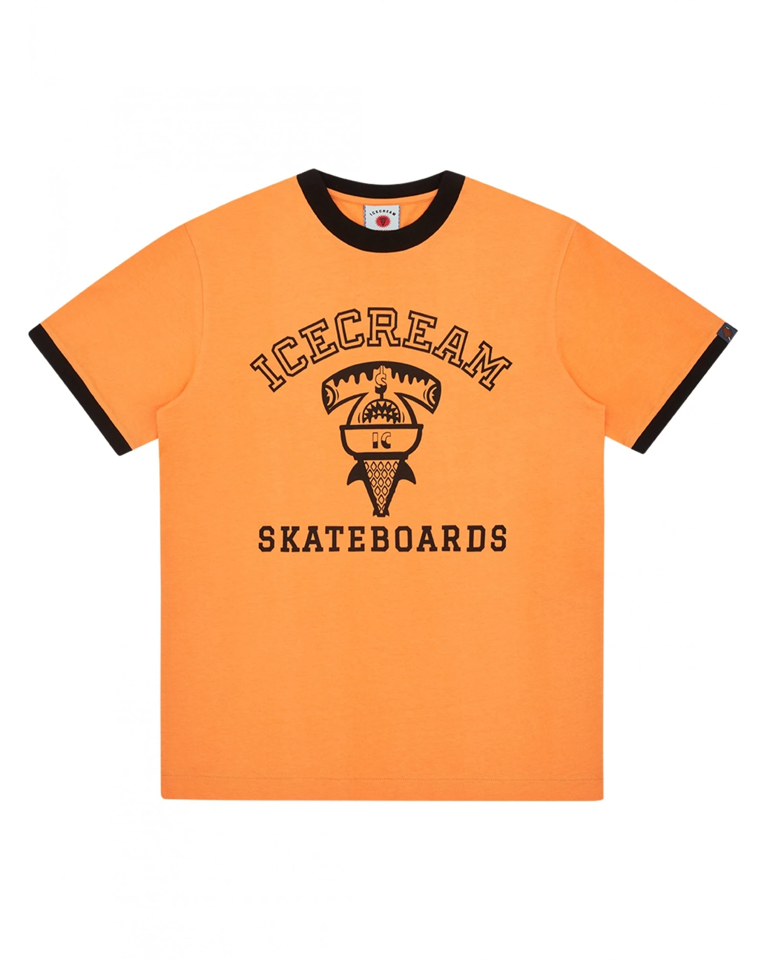 Icecream Mens IC Sharks Ringer T Shirt, Orange Tee 3 Icecream Mens IC Sharks Ringer T Shirt, Orange Tee