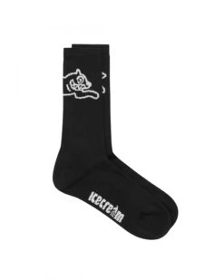 Icecream Mens Running Dog Socks Black