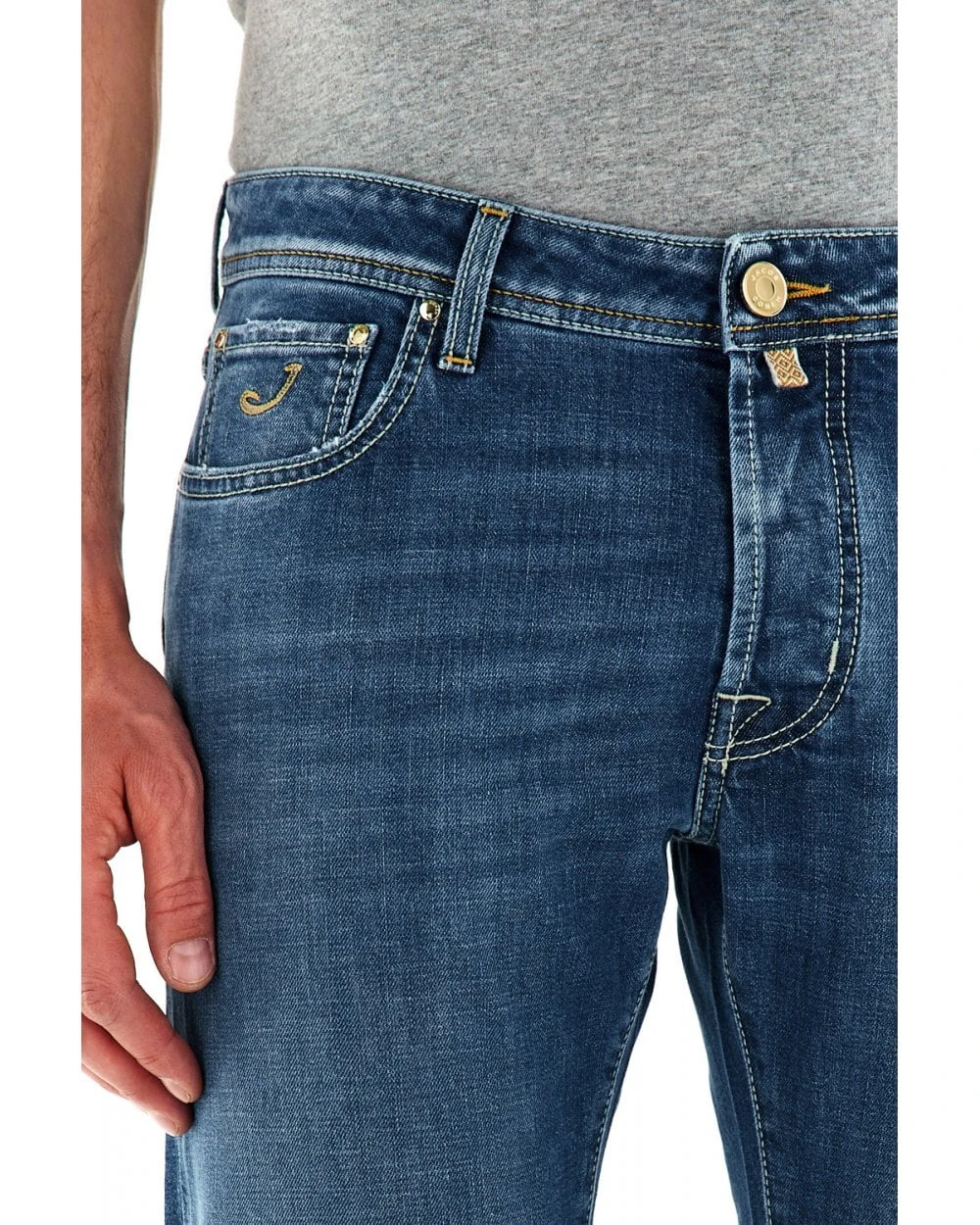 Jacob Cohen Mens Bard Slim Jean Mid Wash 5 Jacob Cohen Mens Bard Slim Jean Mid Wash - Image 3