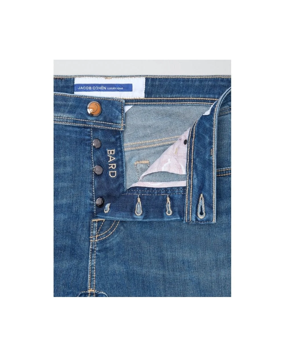 Jacob Cohen Mens Bard Suede Patch Jeans Medium Blue Denim 4 Jacob Cohen Mens Bard Suede Patch Jeans Medium Blue Denim - Image 2