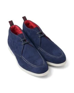 Jeffery West Shoes Mens Morgan Suede Boots, Navy Blue Shoes