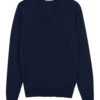 John Smedley Mens Blenheim V-Neck Jumper, Indigo Blue Sweater 2 John Smedley Mens Blenheim V-Neck Jumper, Indigo Blue Sweater -Boss Shop john smedley mens blenheim v neck jumper indigo blue sweater p41616 250632 zoom
