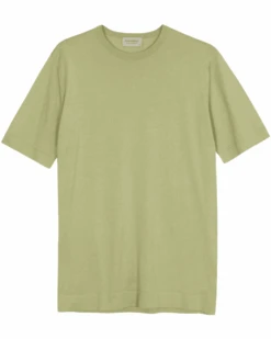 John Smedley Mens Lorca Cotton T Shirt Desert Green