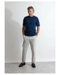 John Smedley Mens Lorca Sea Island Cotton T Shirt, Indigo Blue Tee -Boss Shop john smedley mens lorca sea island cotton t shirt indigo blue tee p42818 263898 image