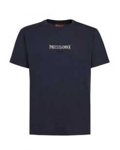 Missoni Mens Chest Logo T Shirt Navy