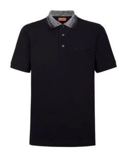 Missoni Mens Space Collar Polo Shirt Black