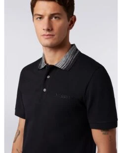 Missoni Mens Space Collar Polo Shirt Black -Boss Shop missoni mens space collar polo shirt black p43709 277772 zoom