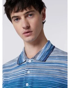 Missoni Mens Space Dye Polo Shirt Blue -Boss Shop missoni mens space dye polo shirt blue p43713 277794 zoom