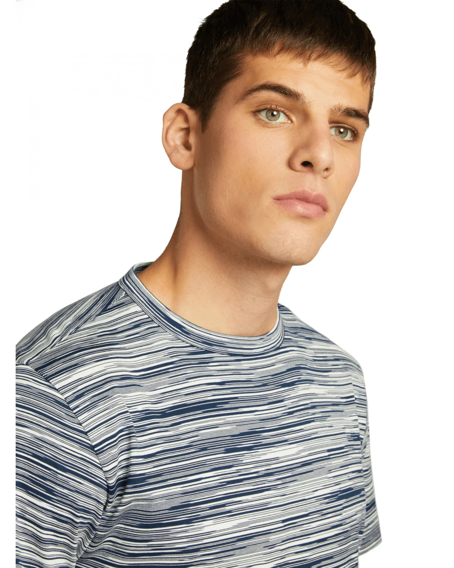 Missoni Mens Space Dye T Shirt Navy White 5 Missoni Mens Space Dye T Shirt Navy White - Image 3