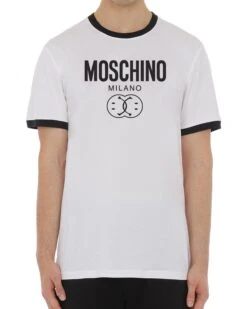 MOSCHINO Mens Double Smile T-Shirt White
