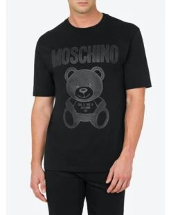 MOSCHINO Mens Not A Toy Bear T-Shirt Black -Boss Shop moschino mens not a toy bear t shirt black p44410 282605 zoom