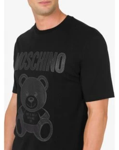 MOSCHINO Mens Not A Toy Bear T-Shirt Black -Boss Shop moschino mens not a toy bear t shirt black p44410 282613 zoom