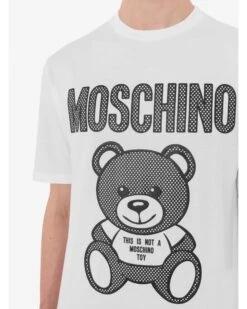 MOSCHINO Mens Not A Toy Bear T-Shirt White 9 MOSCHINO Mens Not A Toy Bear T-Shirt White -Boss Shop moschino mens not a toy bear t shirt white p44411 282629 zoom