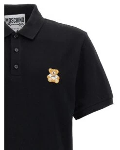 MOSCHINO Mens Teddy Polo Shirt Black -Boss Shop moschino mens teddy polo shirt black p44414 282684 zoom