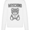 MOSCHINO Mens Teddy Print Mesh Sweatshirt White -Boss Shop moschino mens teddy print mesh sweatshirt white p44419 282652 zoom