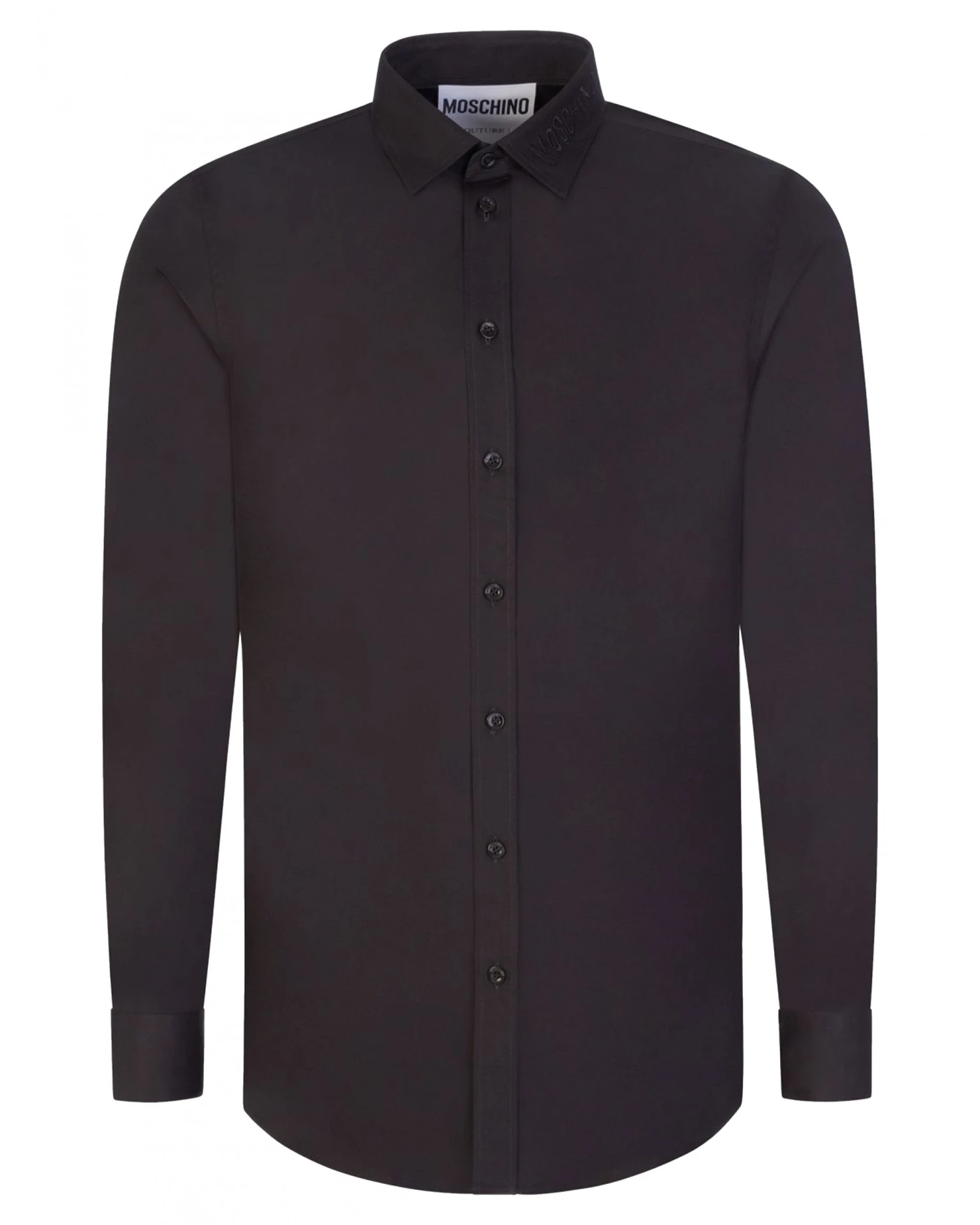 MOSCHINO Mens Tonal Collar Shirt Black 3 MOSCHINO Mens Tonal Collar Shirt Black
