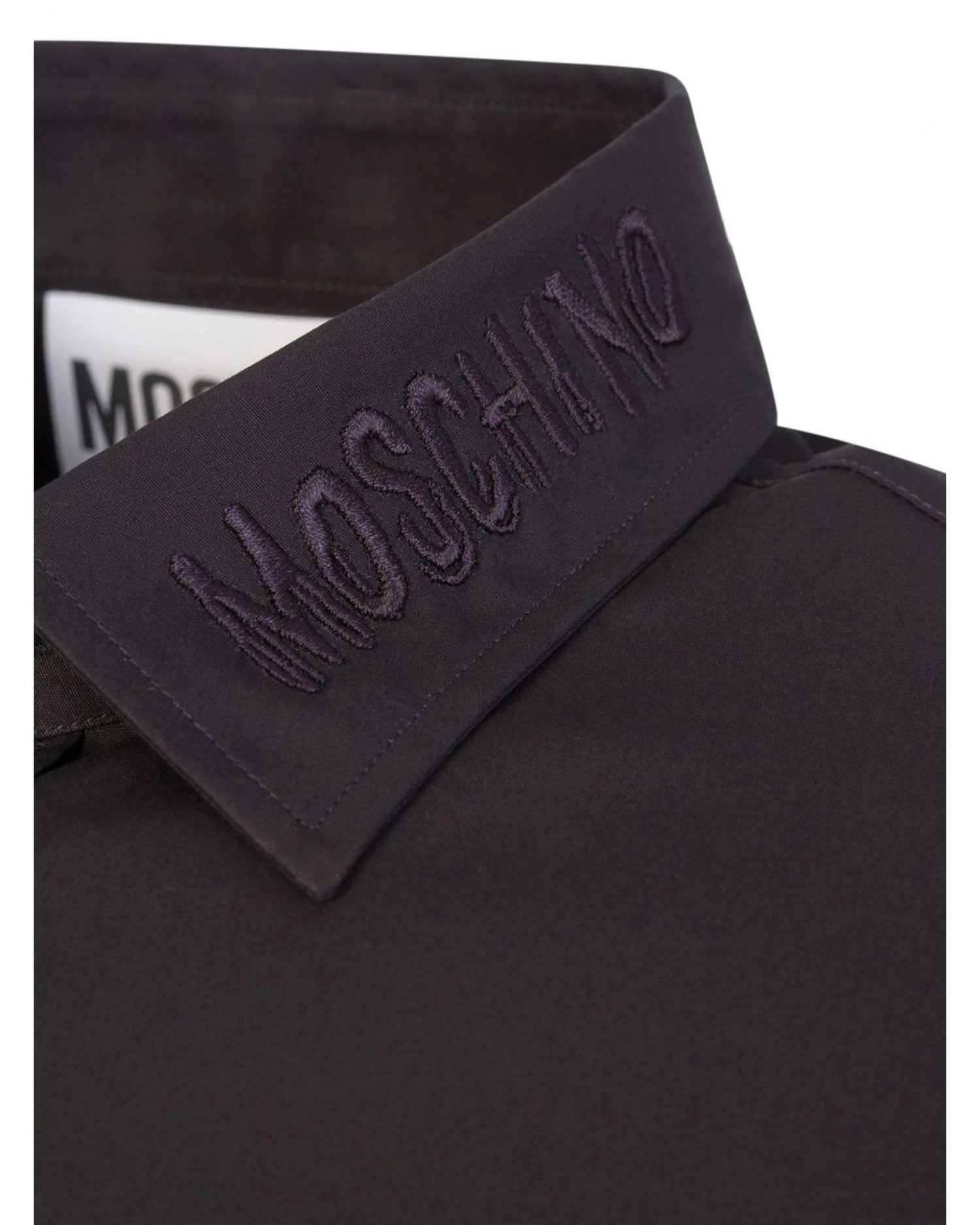 MOSCHINO Mens Tonal Collar Shirt Black 4 MOSCHINO Mens Tonal Collar Shirt Black - Image 2