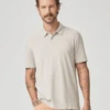 Paige Jeans Mens Burke Polo Shirt Fresh Oyster
