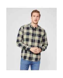 Paige Jeans Mens Everett Silver Ink Plaid Flannel Shirt