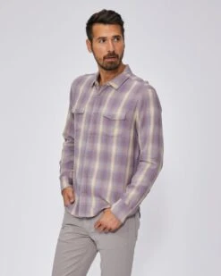 Paige Jeans Mens Everett Toasted Vanilla Plaid Flannel Shirt -Boss Shop paige jeans mens everett toasted vanilla plaid flannel shirt p40920 231061 image