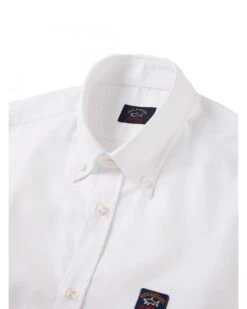 Paul&Shark Paul & Shark Mens Badge Shirt White -Boss Shop paul shark mens badge shirt white p43721 274545 zoom