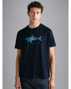 Paul&Shark Paul & Shark Mens Constellation Limited Edtion Print T-Shirt Navy -Boss Shop paul shark mens constellation limited edtion print t shirt navy p44696 282391 zoom