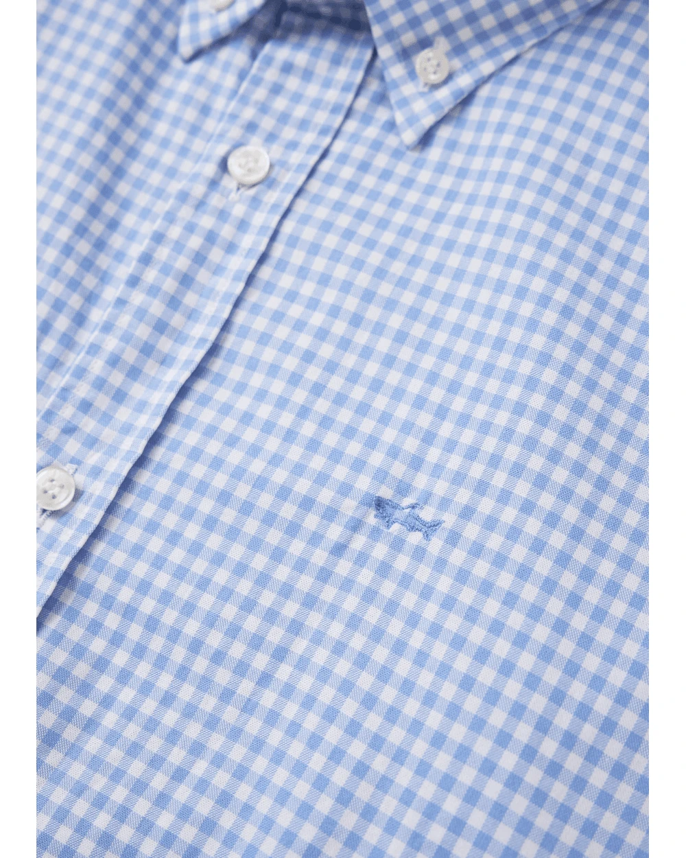 Paul&Shark Paul & Shark Mens Gingham Check Shirt Sky 4 Paul&Shark Paul & Shark Mens Gingham Check Shirt Sky - Image 2