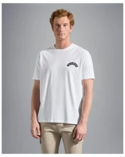 Paul&Shark Paul & Shark Mens Logo Badge T Shirt, White Tee -Boss Shop paul shark mens logo badge t shirt white tee p42579 265140 image