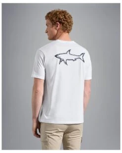 Paul&Shark Paul & Shark Mens Logo Badge T Shirt, White Tee -Boss Shop paul shark mens logo badge t shirt white tee p42579 265144 image