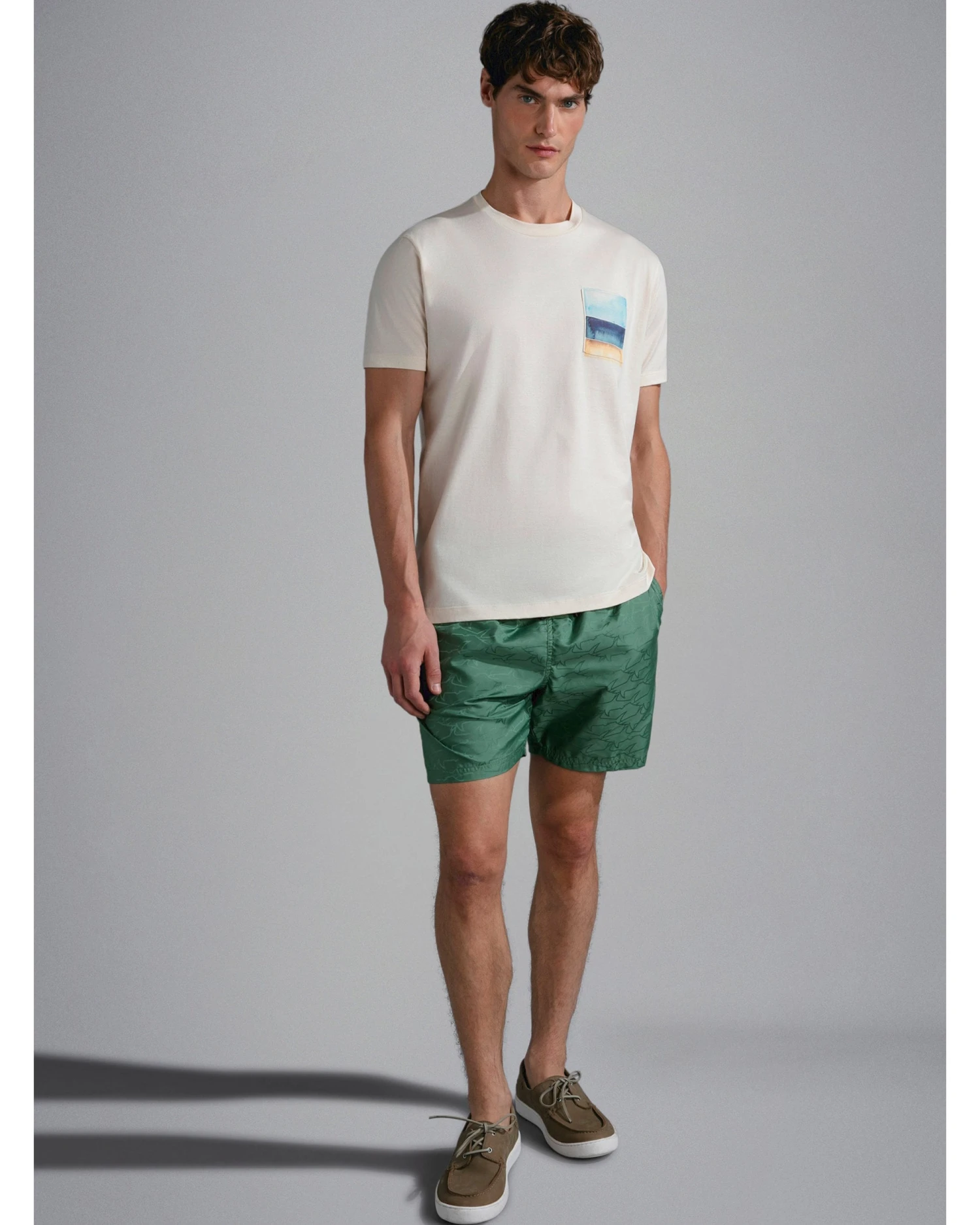 Paul&Shark Paul & Shark Mens Painted Pocket T-Shirt Beige 4 Paul&Shark Paul & Shark Mens Painted Pocket T-Shirt Beige - Image 2