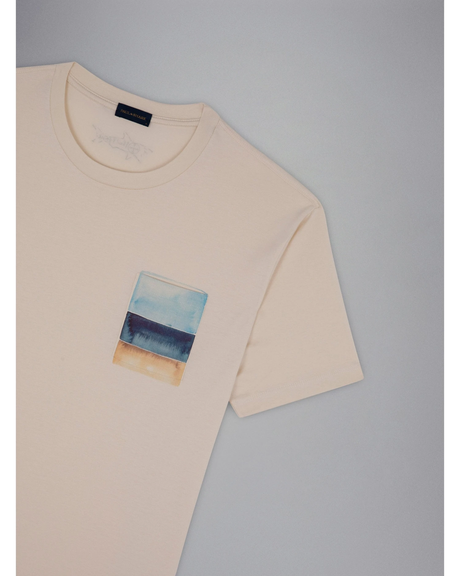 Paul&Shark Paul & Shark Mens Painted Pocket T-Shirt Beige 7 Paul&Shark Paul & Shark Mens Painted Pocket T-Shirt Beige - Image 5