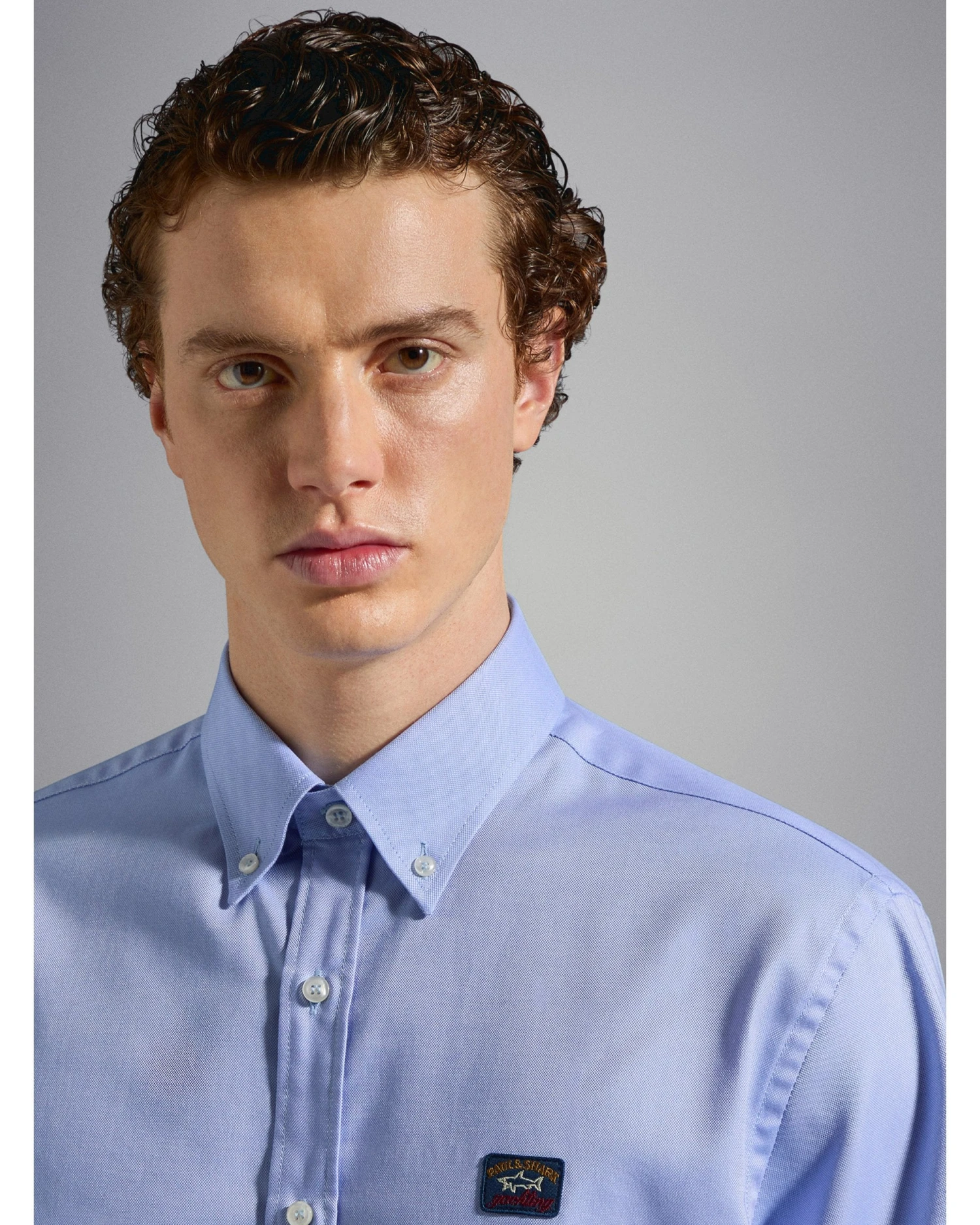 Paul&Shark Paul & Shark Mens Short Sleeved Oxford Shirt Sky Blue 6 Paul&Shark Paul & Shark Mens Short Sleeved Oxford Shirt Sky Blue - Image 4